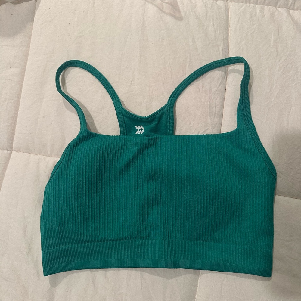 All in Motion green ribbed sports bra